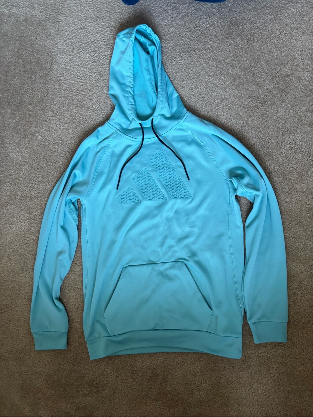 adidas Men’s Teal Blue Pullover Hoodie
